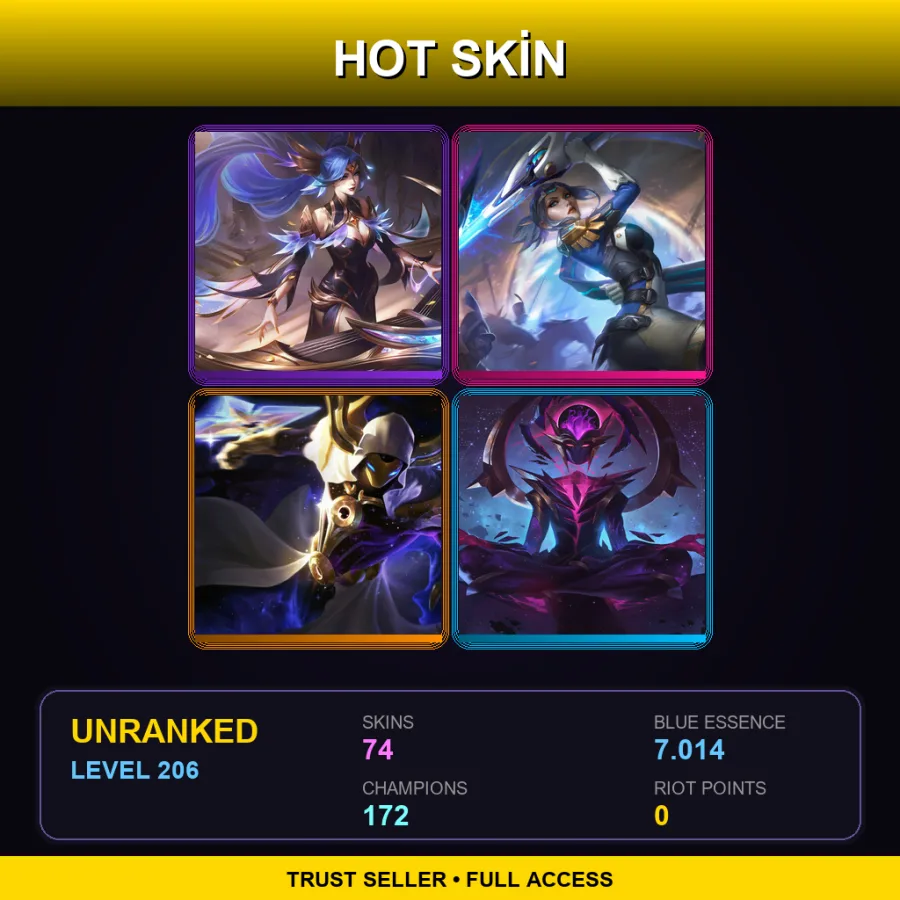SG | Lv206 | Unranked | 74 Skin | 172 Champ — Bewitching Neeko