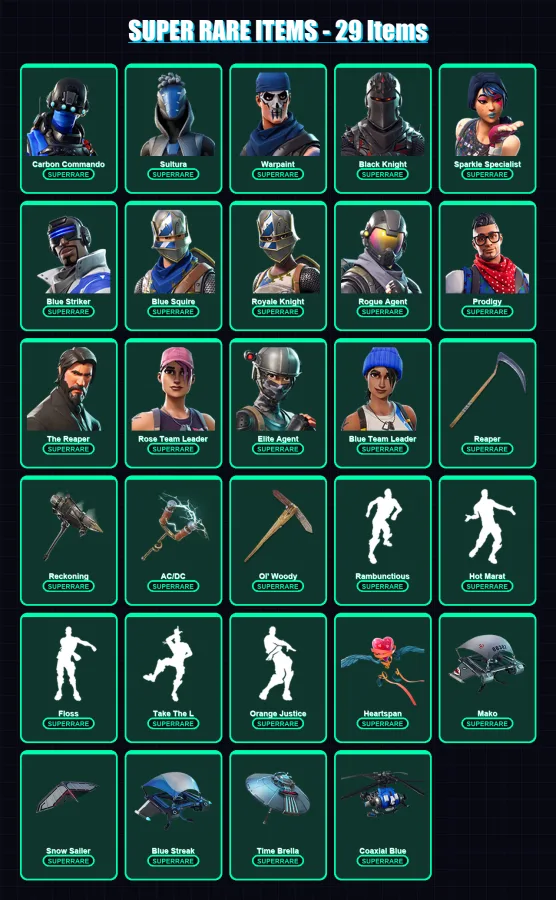 [PS4/PS5/XBOX/PC] | Carbon Commando | Sultura | Warpaint | 110 skin | Lv1631 — Fortnite account