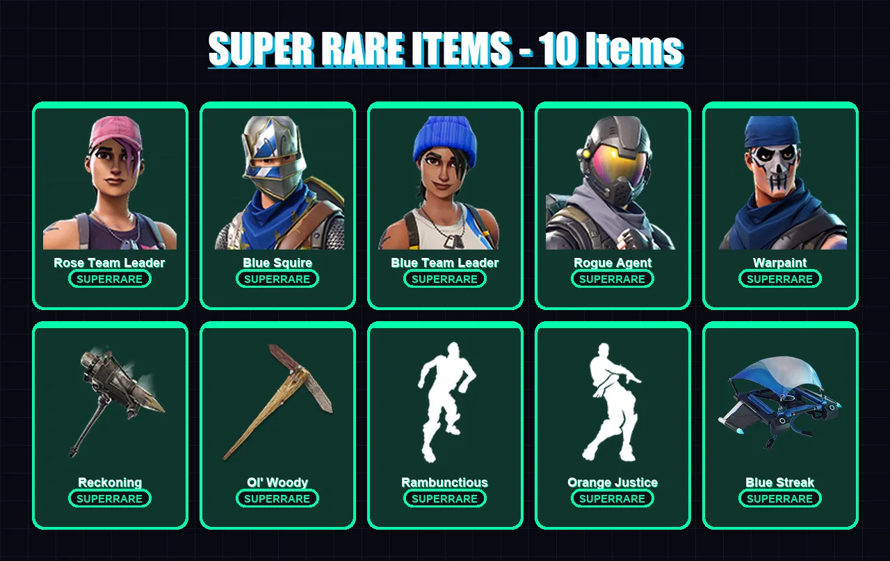 [PC/XBOX] | Rose Team Leader | Blue Squire | Blue Team Leader | Rogue Agent | Warpaint | 50 skin | 27 pickaxe | 48 emote | 33 glider | Lv289 — Fortnite account