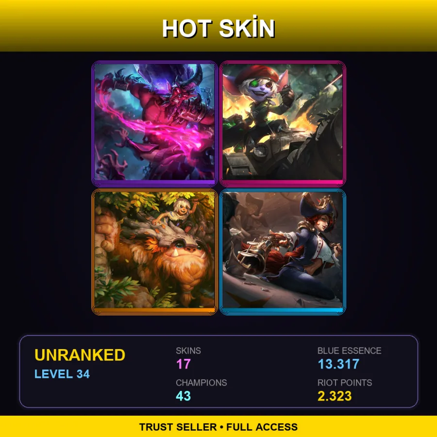 BR | Lv34 | Unranked | 17 Skin | 43 Champ — Dark Crystal Ryze
