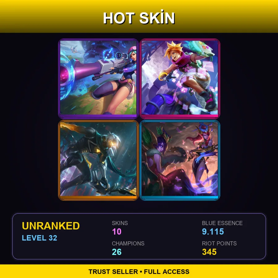 BR | Lv32 | Unranked | 10 Skin | 26 Champ