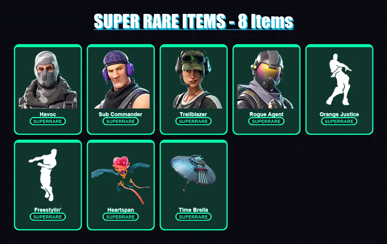 [PC] | Havoc | Sub Commander | Trailblazer | Rogue Agent | Enforcer | 77 skin | 62 pickaxe | 56 emote | 61 glider | Lv748