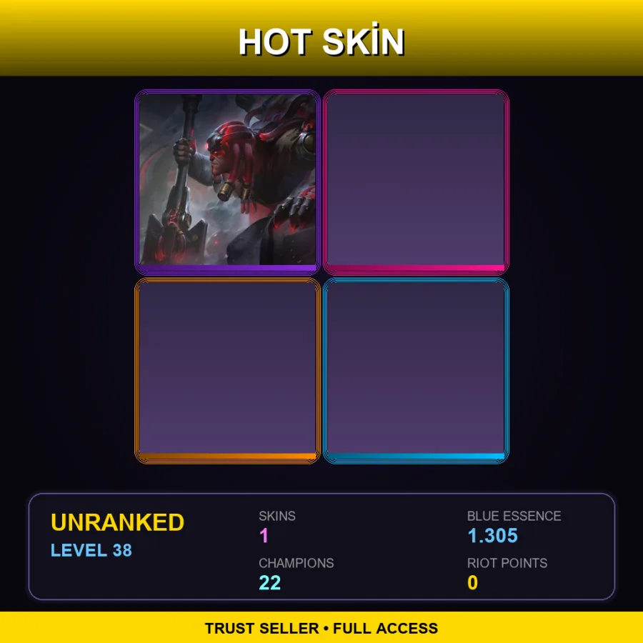 OCE | Lv38 | Unranked | 1 Skin | 22 Champ — LoL account