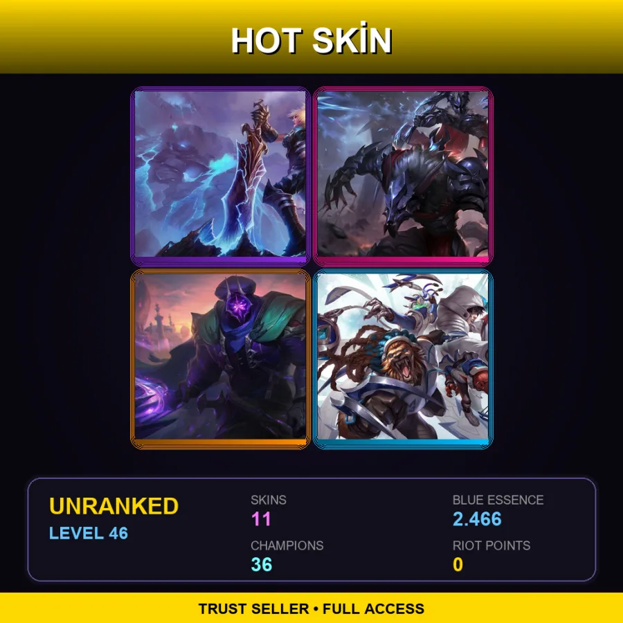 SG | Lv46 | Unranked | 11 Skin | 36 Champ