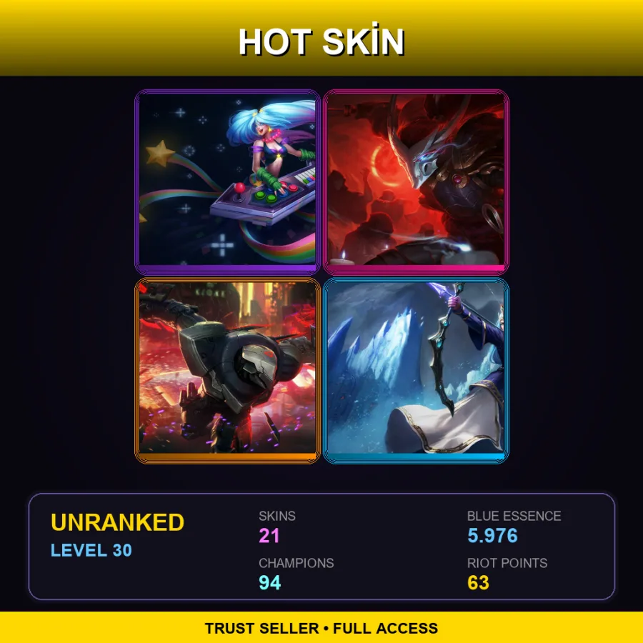 LAS | Lv30 | Unranked | 21 Skin | 94 Champ — Chrome Rammus
