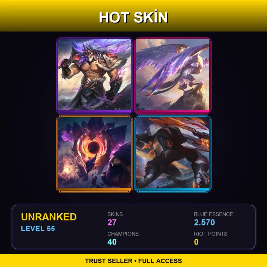 EUNE | Lv55 | Unranked | 27 Skin | 40 Champ