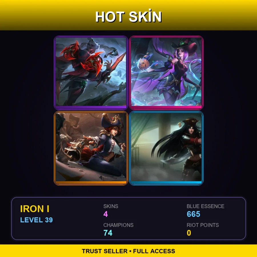 EUNE | Lv39 | Iron I | 4 Skin | 74 Champ