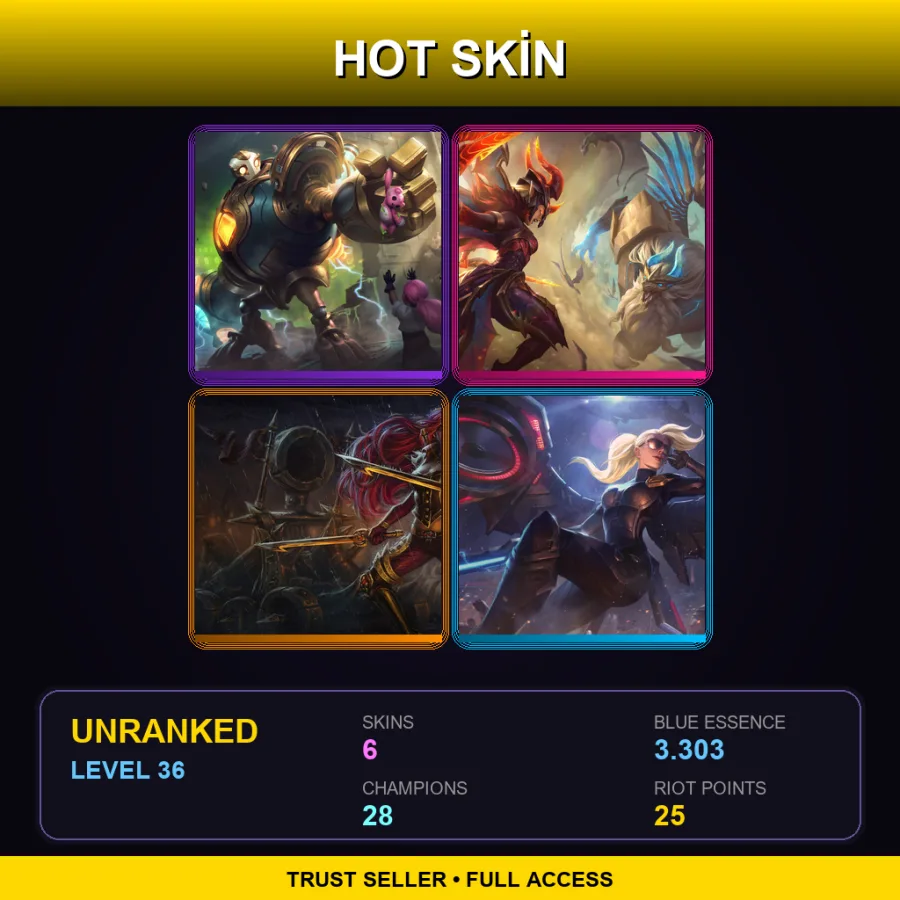 EUNE | Lv36 | Unranked | 6 Skin | 28 Champ