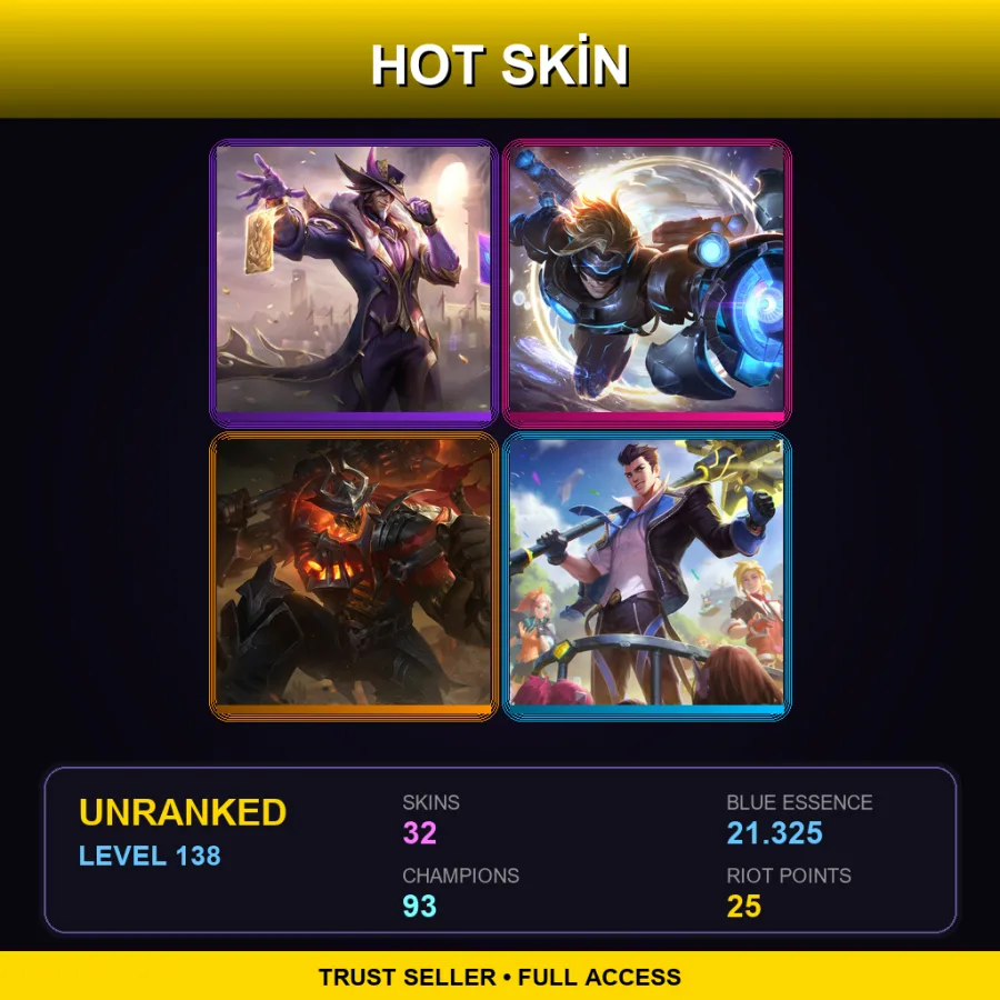 KR | Lv138 | Unranked | 32 Skin | 93 Champ — LoL account