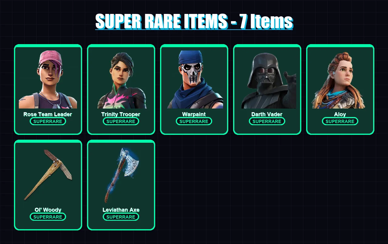 [PC/XBOX/PSN] | Polo Prodigy | Rose Team Leader | Trinity Trooper | Warpaint | Darth Vader | 348 skin | 302 pickaxe | 241 emote | 167 glider | Lv263