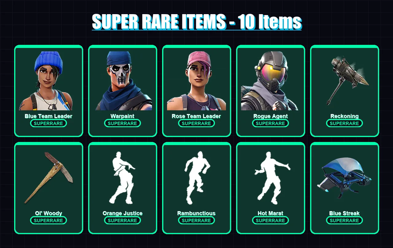 [PC/XBOX/PSN] | Blue Team Leader | Warpaint | Rose Team Leader | Rogue Agent | Fate | 97 skin | 84 pickaxe | 89 emote | 60 glider | Lv734