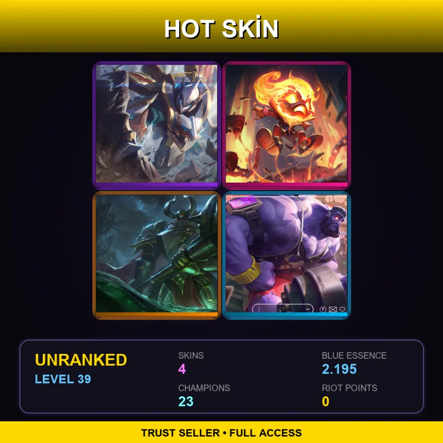 LAN | Lv39 | Unranked | 4 Skin | 23 Champ