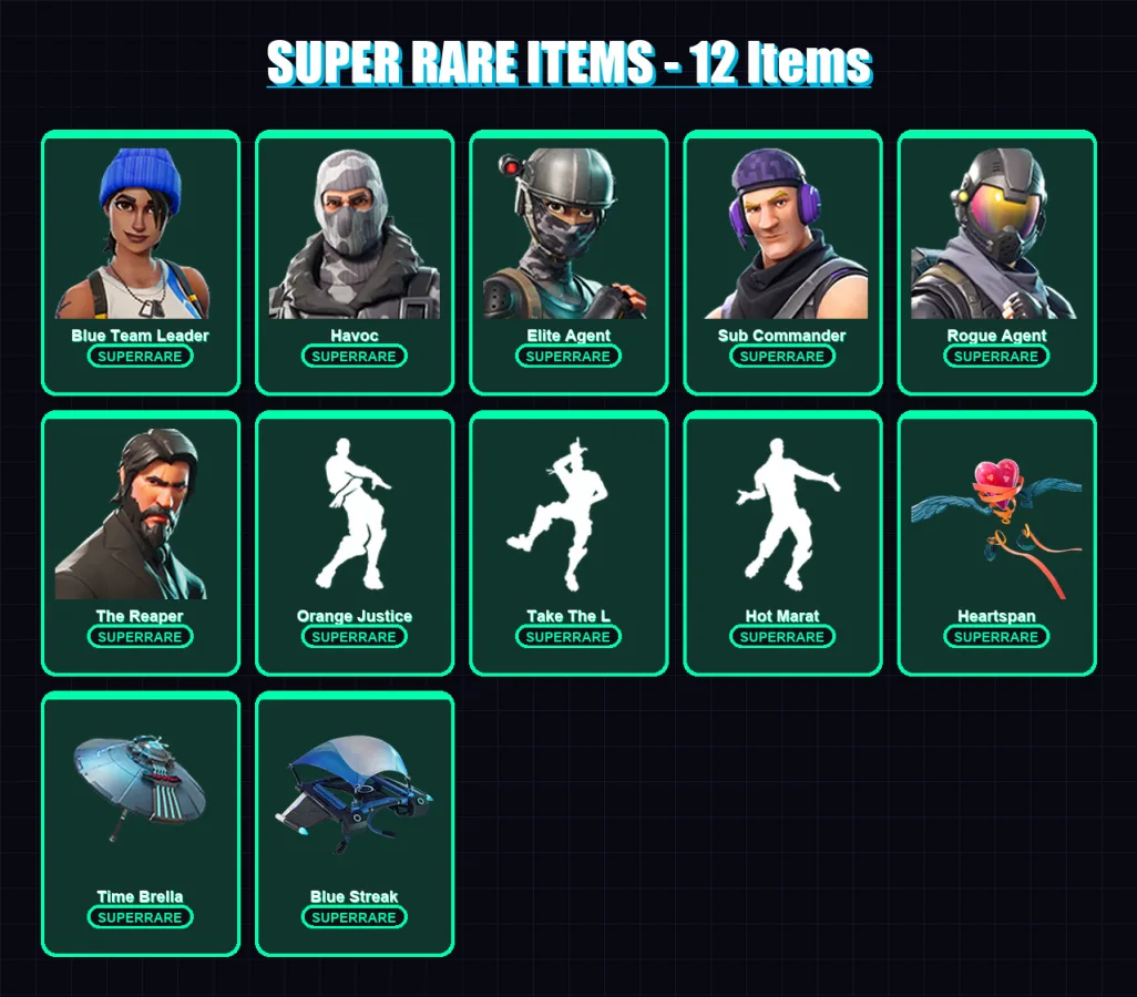 [PS4/PS5/XBOX/PC] | Blue Team Leader | Havoc | Elite Agent | Sub Commander | Rogue Agent | 77 skin | 81 pickaxe | 94 emote | 99 glider | Lv2089
