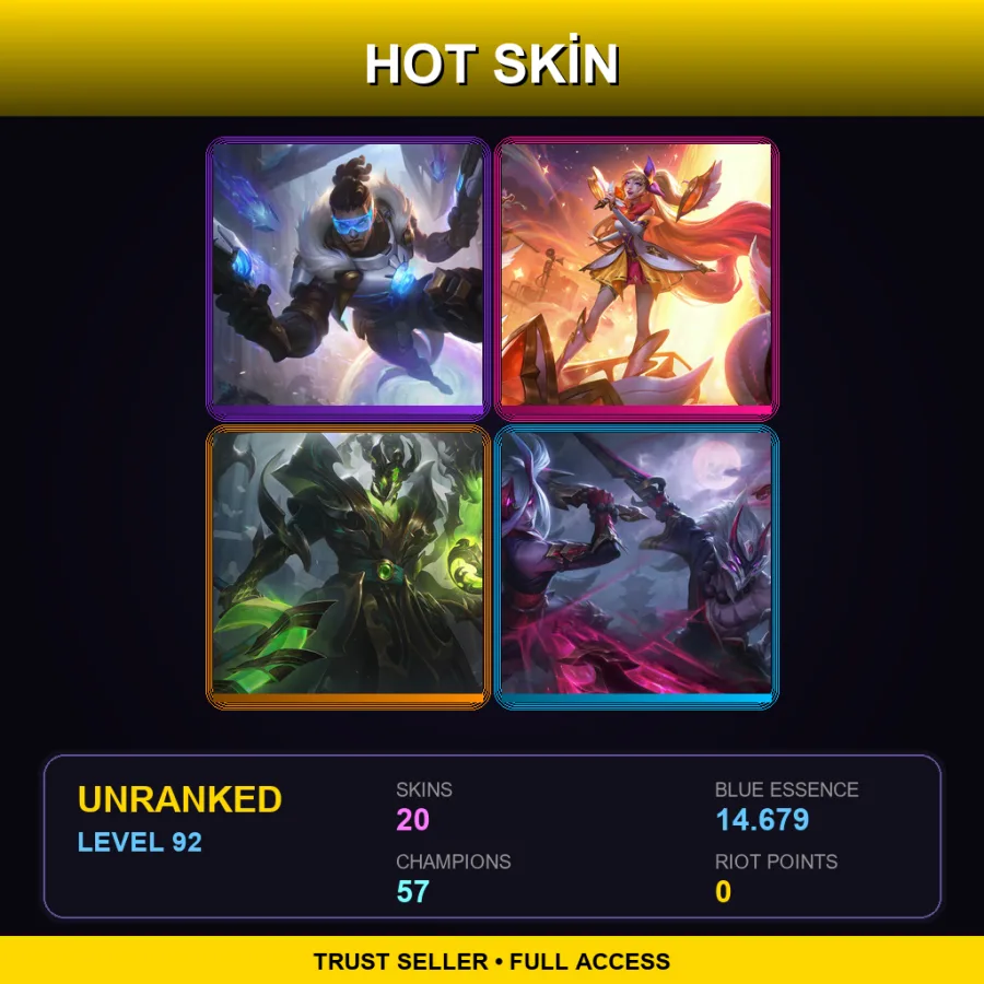ME | Lv92 | Unranked | 20 Skin | 57 Champ
