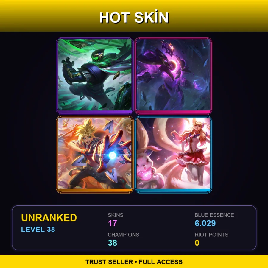 EUNE | Lv38 | Unranked | 17 Skin | 38 Champ