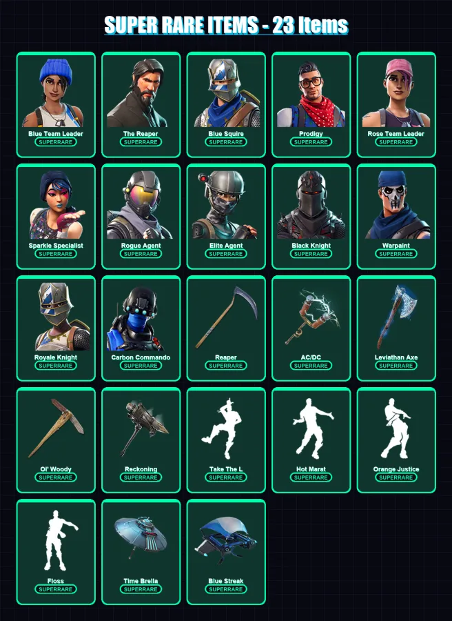 [PS4/PS5/XBOX/PC] | Blue Team Leader | The Reaper | Blue Squire | 209 skin | Lv4687