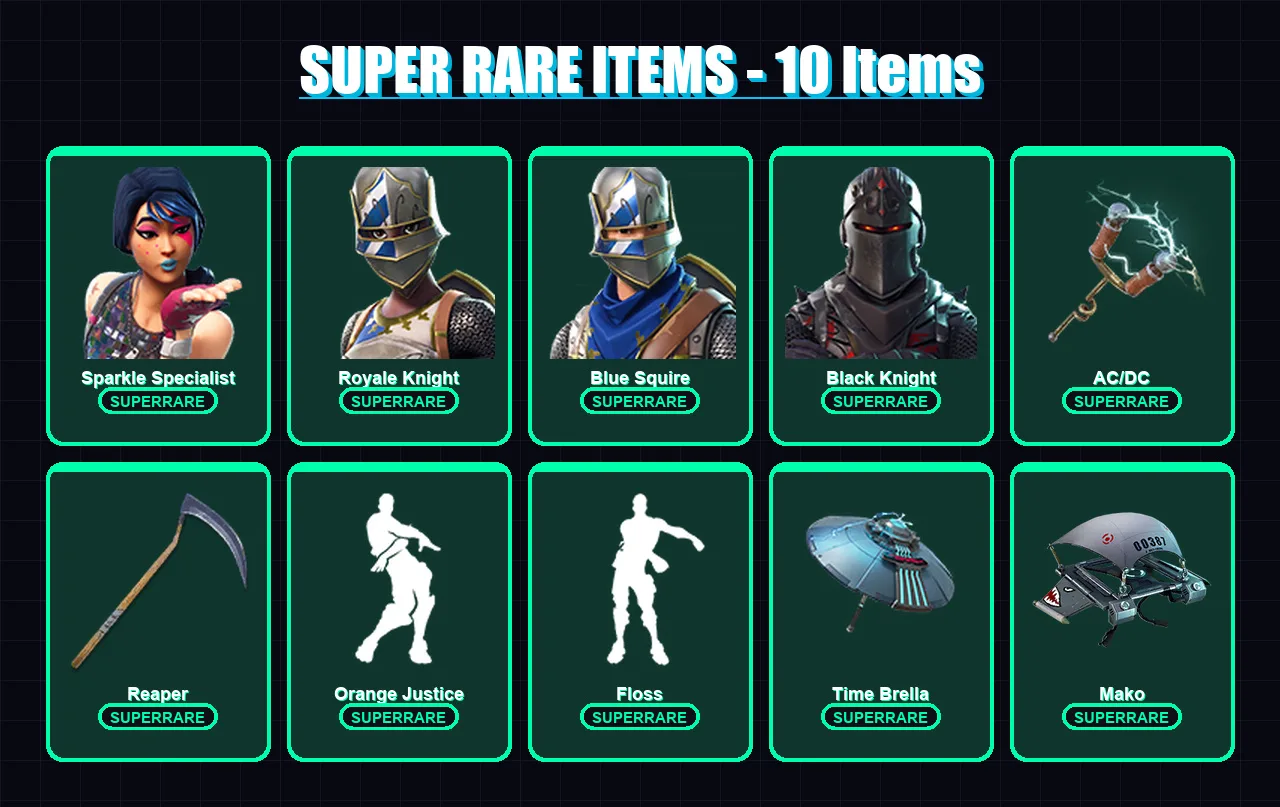 [PC/XBOX] | Sparkle Specialist | Royale Knight | Blue Squire | Black Knight | Crackshot | 21 skin | 36 pickaxe | 38 emote | 39 glider | Lv696