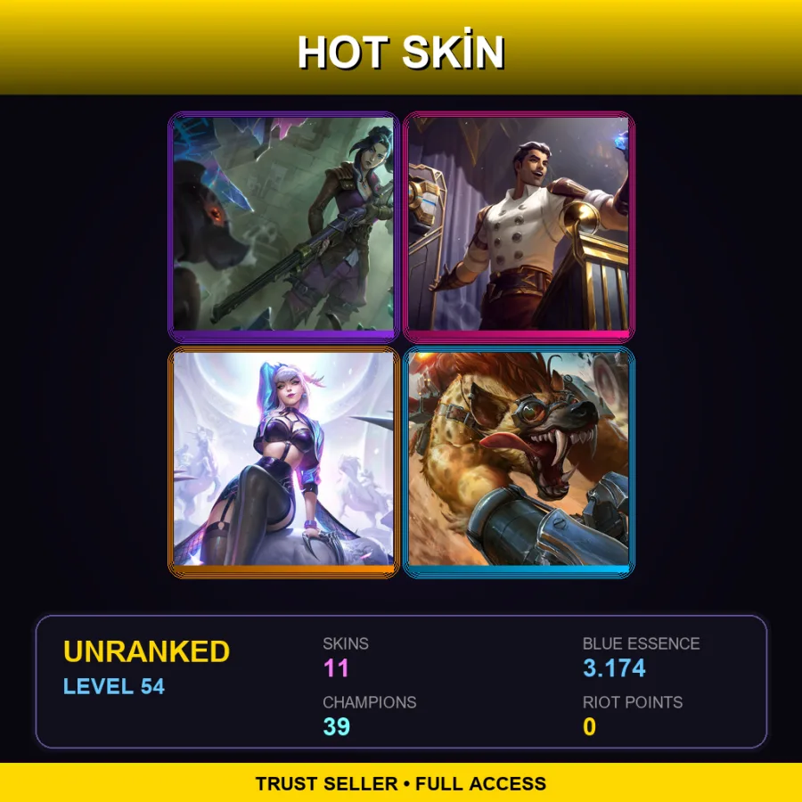 LAN | Lv54 | Unranked | 11 Skin | 39 Champ