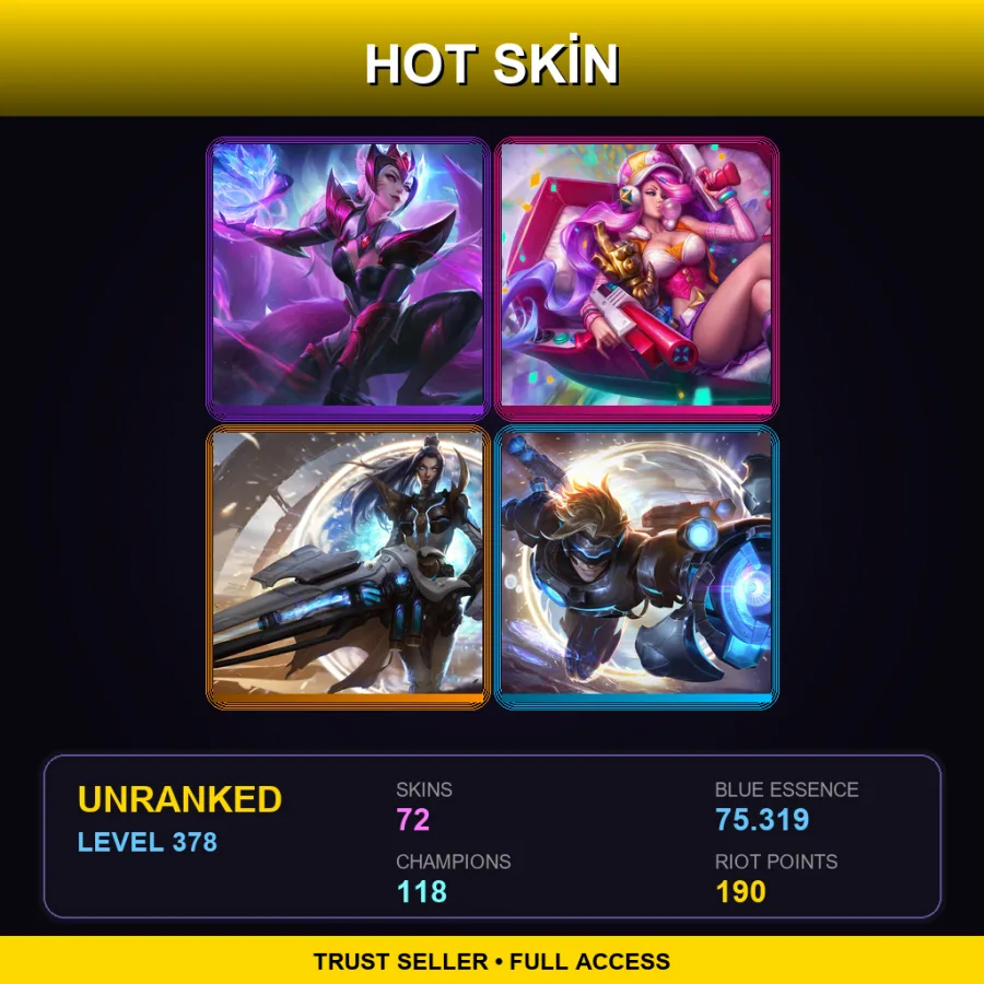 LAN | Lv378 | Unranked | 72 Skin | 118 Champ with Soraka