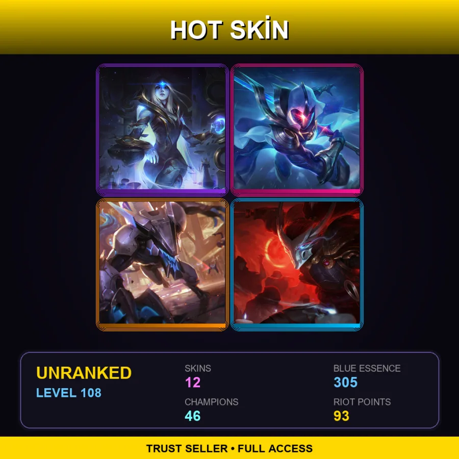 LAN | Lv108 | Unranked | 12 Skin | 46 Champ — Edg Zoe