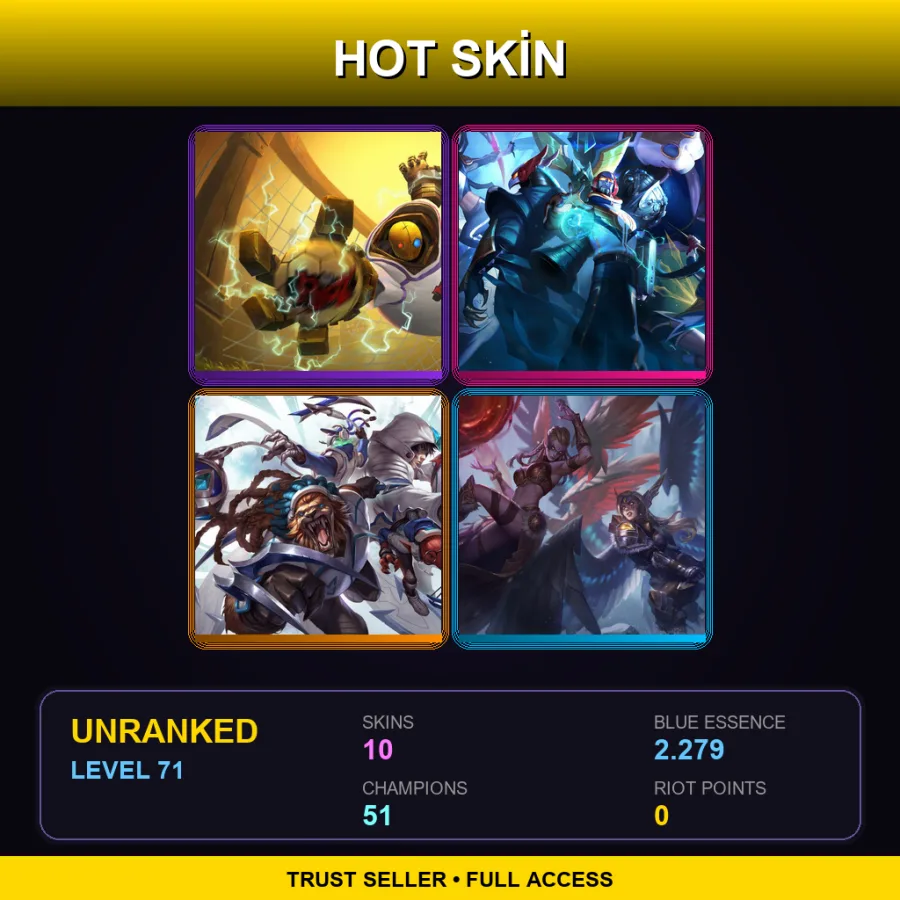 LAN | Lv71 | Unranked | 10 Skin | 51 Champ