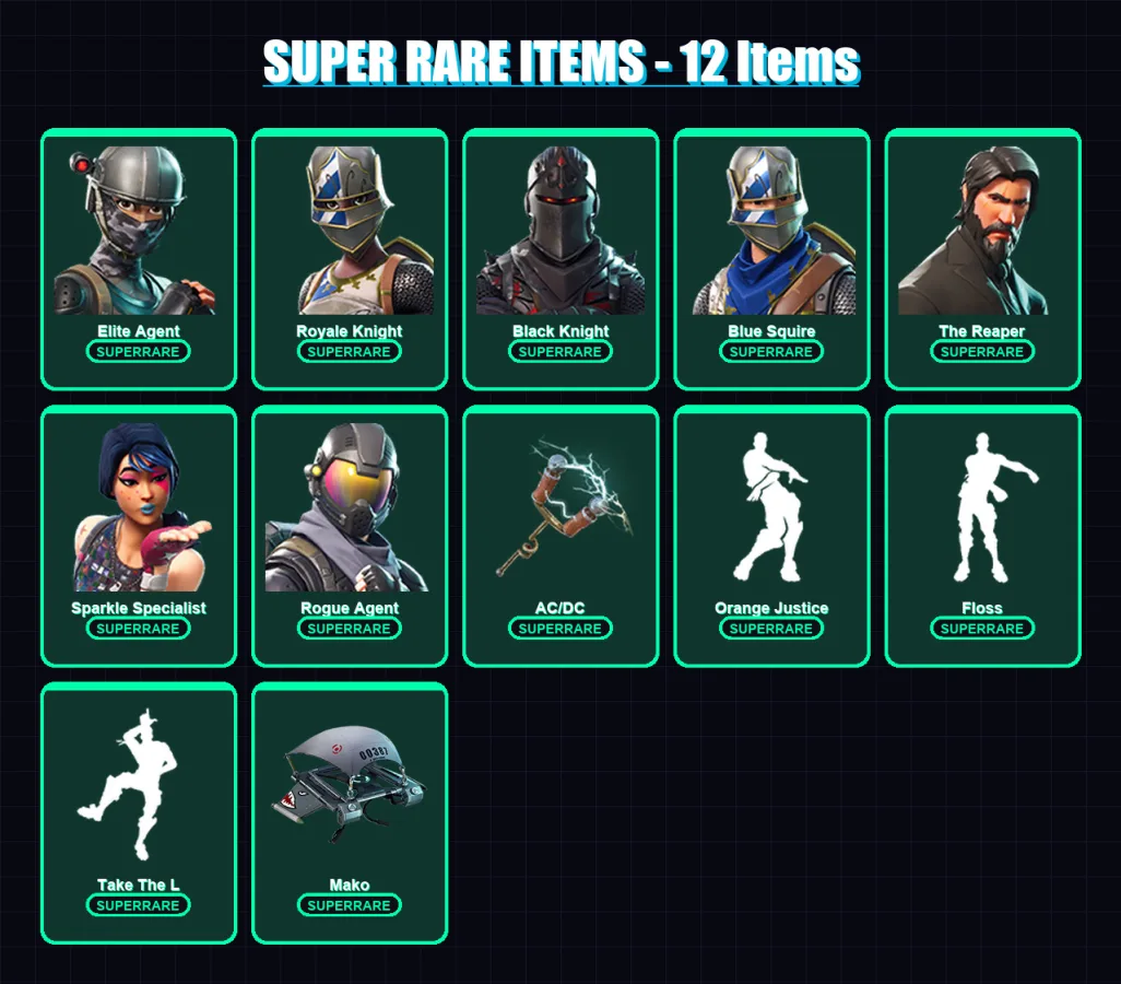[PS4/PS5/XBOX/PC] | Elite Agent | Royale Knight | Black Knight | Blue Squire | The Reaper | 28 skin | 18 pickaxe | 29 emote | 26 glider | Lv452
