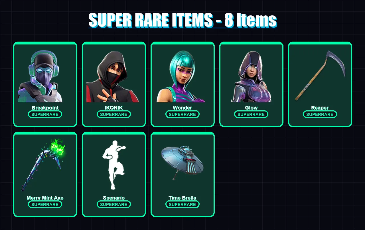 [PS4/PS5/XBOX/PC] | Breakpoint | IKONIK | Wonder | Glow | Frozen Raven | 135 skin | 97 pickaxe | 117 emote | 76 glider | Lv1079