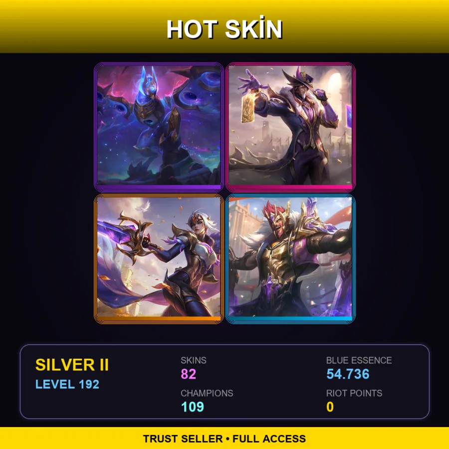 EUW | Lv192 | Silver II | 82 Skin | 109 Champ