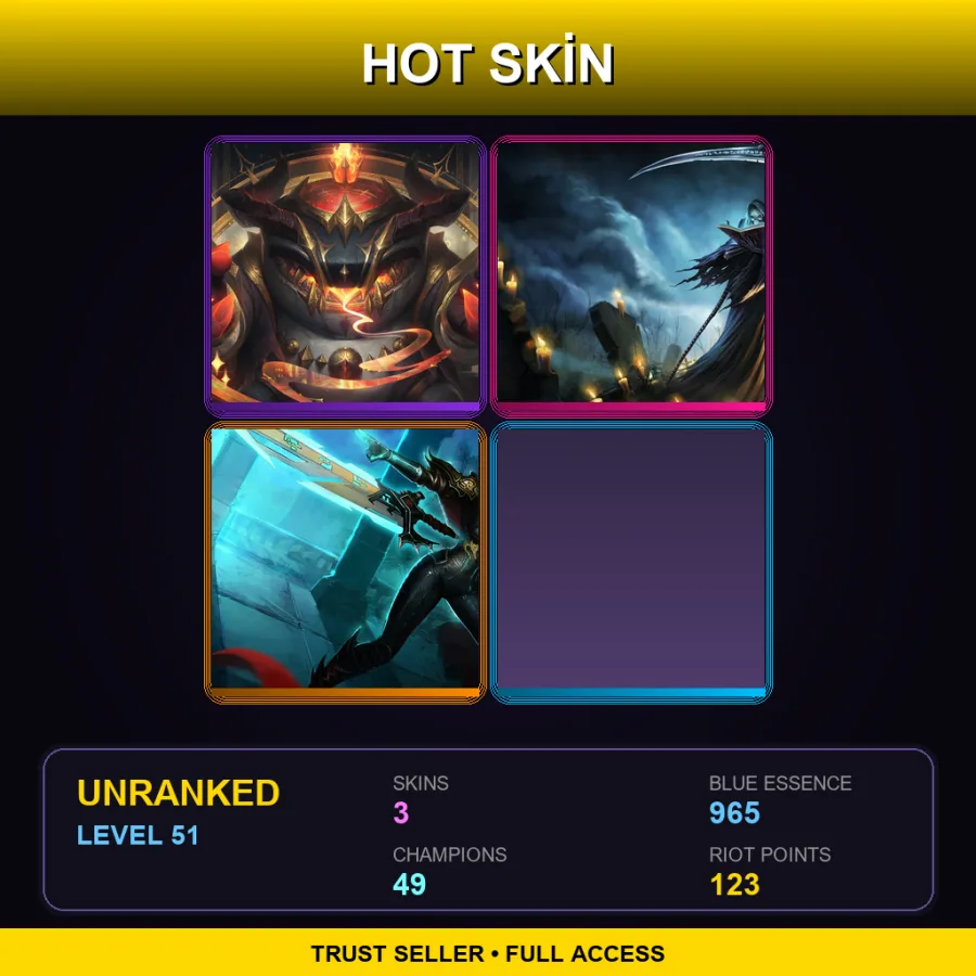 NA | Lv51 | Unranked | 3 Skin | 49 Champ