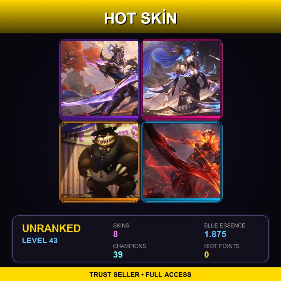 LAS | Lv43 | Unranked | 8 Skin | 39 Champ — Infernal Ashe