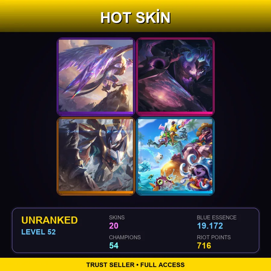 TR | Lv52 | Unranked | 20 Skin | 54 Champ