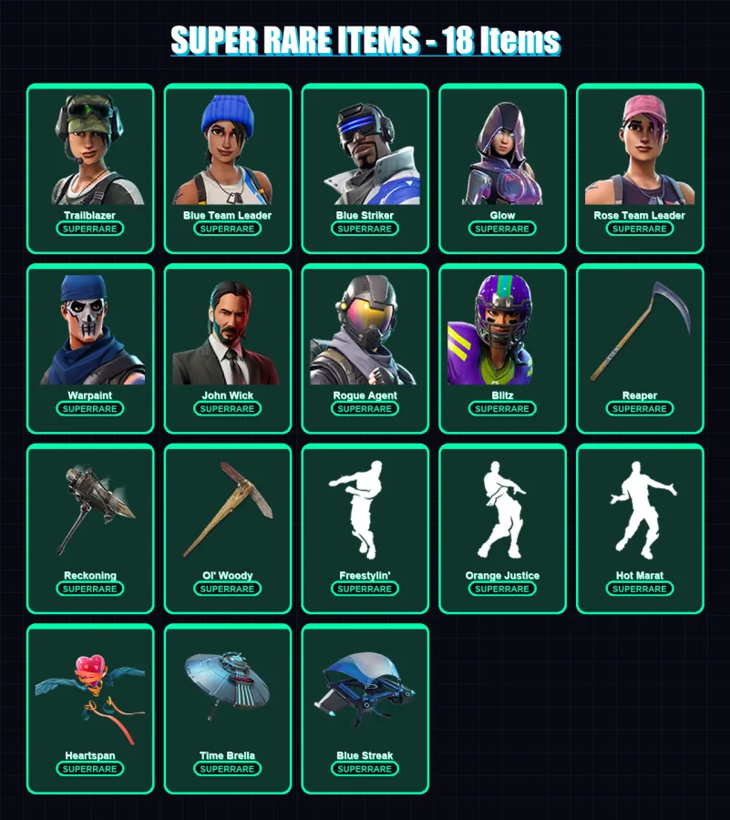 [PC] | Trailblazer | Blue Team Leader | Blue Striker | Glow | Rose Team Leader | 194 skin | 182 pickaxe | 153 emote | 138 glider | Lv2001