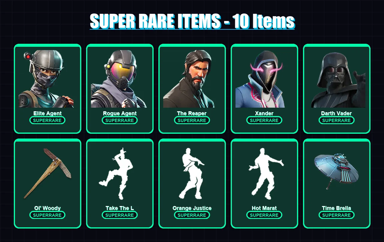 [PC/XBOX/PSN] | Elite Agent | Rogue Agent | The Reaper | Xander | Darth Vader | 221 skin | 220 pickaxe | 172 emote | 165 glider | Lv1948