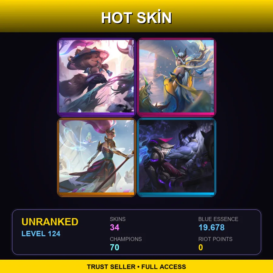 LAN | Lv124 | Unranked | 34 Skin | 70 Champ — Battle Queen Janna