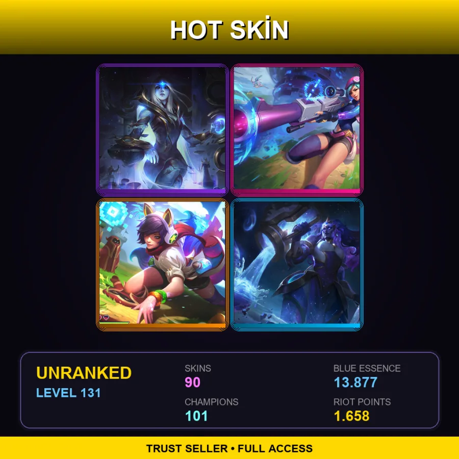 EUNE | Lv131 | Unranked | 90 Skin | 101 Champ