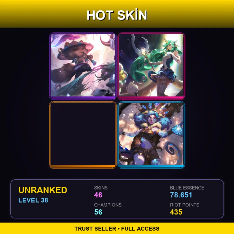 TR | Lv38 | Unranked | 46 Skin | 56 Champ
