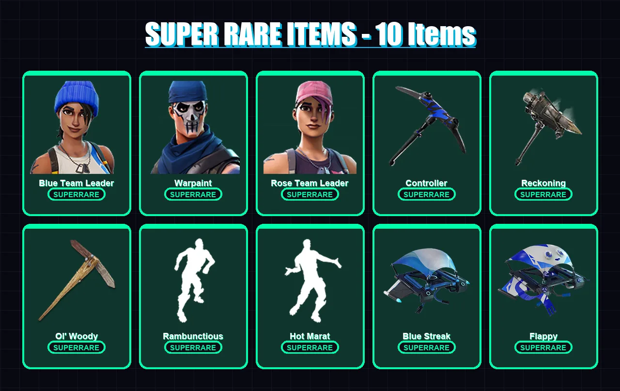 [PC/XBOX/PSN] | Blue Team Leader | Warpaint | Rose Team Leader | Rox | Sentinel | 50 skin | 32 pickaxe | 58 emote | 48 glider | Lv461