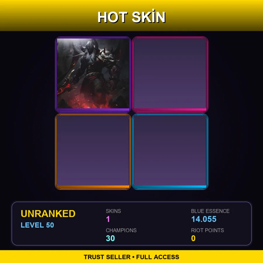 NA | Lv50 | Unranked | 1 Skin | 30 Champ