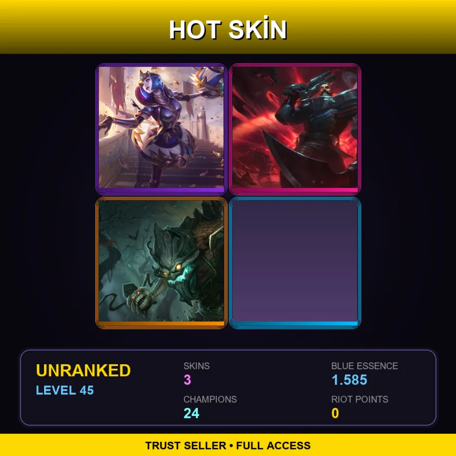 BR | Lv45 | Unranked | 3 Skin | 24 Champ
