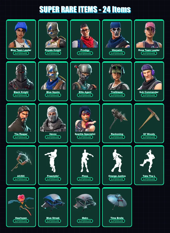 [PS4/PS5/XBOX/PC] | Blue Team Leader | Royale Knight | Prodigy | Warpaint | Rose Team Leader | 59 skin | 58 pickaxe | 54 emote | 57 glider | Lv837 — Fortnite account