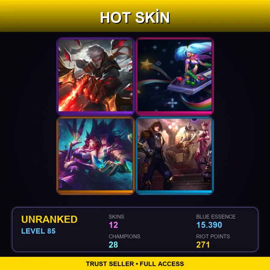 LAN | Lv85 | Unranked | 12 Skin | 28 Champ
