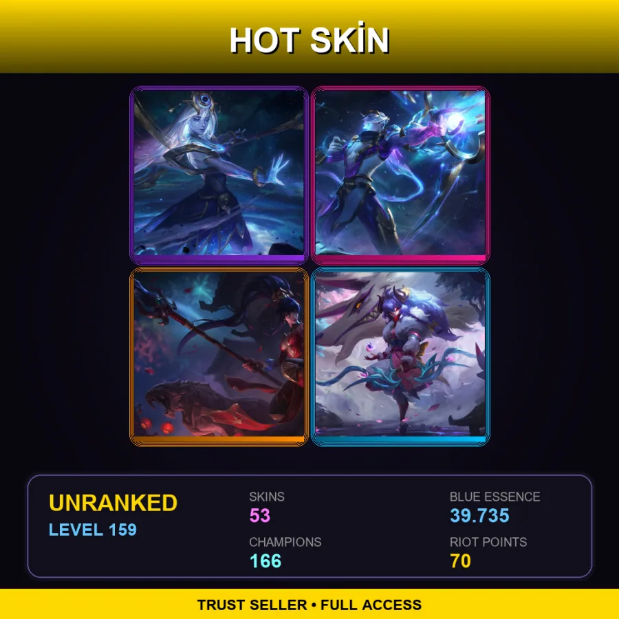 VN | Lv159 | Unranked | 53 Skin | 166 Champ