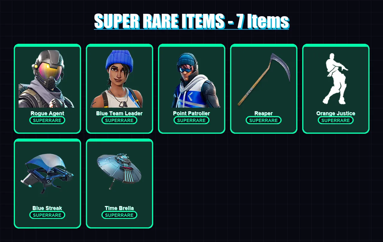 [PS4/PS5/XBOX/PC] | Rogue Agent | Blue Team Leader | Point Patroller | Valor | Omega | 24 skin | 52 pickaxe | 55 emote | 51 glider | Lv827