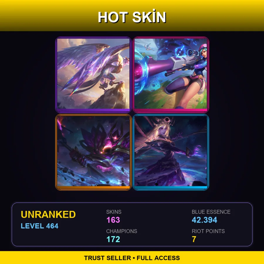LAN | Lv464 | Unranked | 163 Skin | 172 Champ