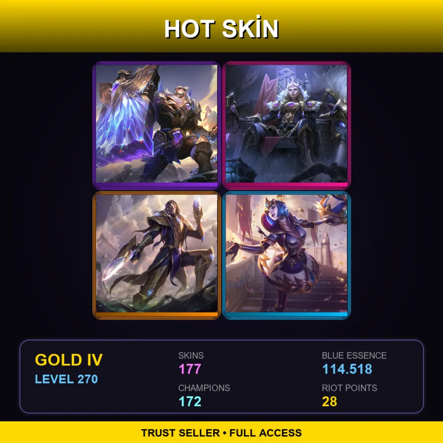 TR | Lv270 | Gold IV | 177 Skin | 172 Champ