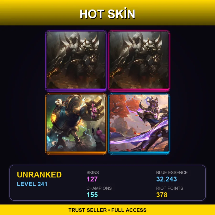 EUW | Lv241 | Unranked | 127 Skin | 155 Champ