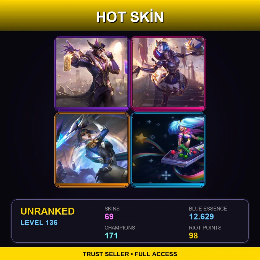 BR | Lv136 | Unranked | 69 Skin | 171 Champ — LoL account