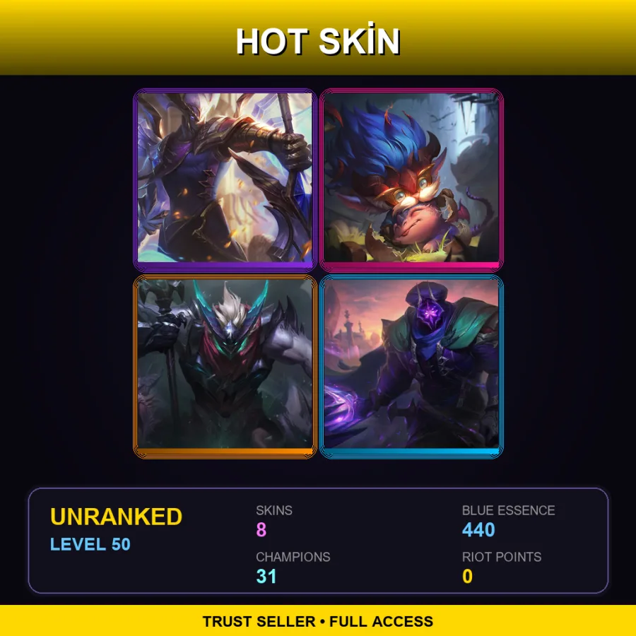 NA | Lv50 | Unranked | 8 Skin | 31 Champ