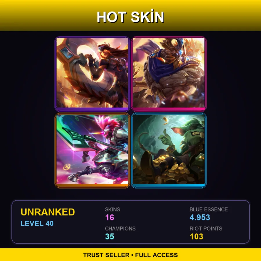 NA | Lv40 | Unranked | 16 Skin | 35 Champ — Tpa Ezreal
