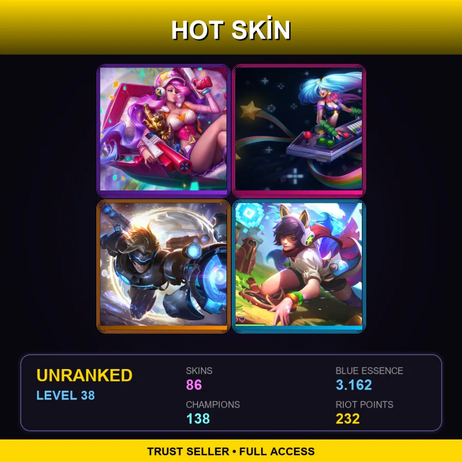 EUW | Lv38 | Unranked | 86 Skin | 138 Champ